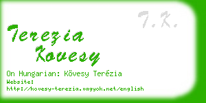 terezia kovesy business card