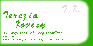 terezia kovesy business card